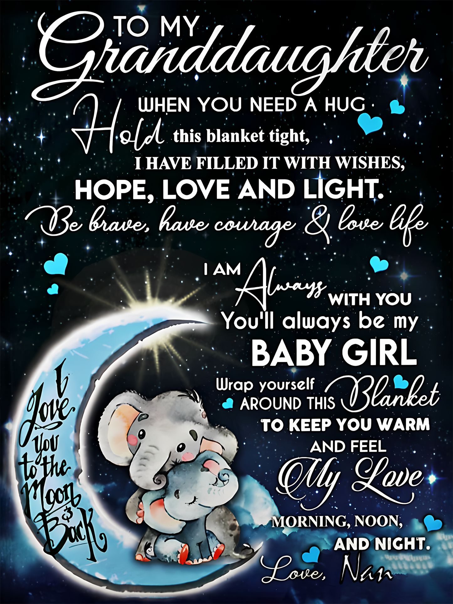 Special Gift For Your Granddaughter Blanket - From Nan (SKU-CHAU-B02)