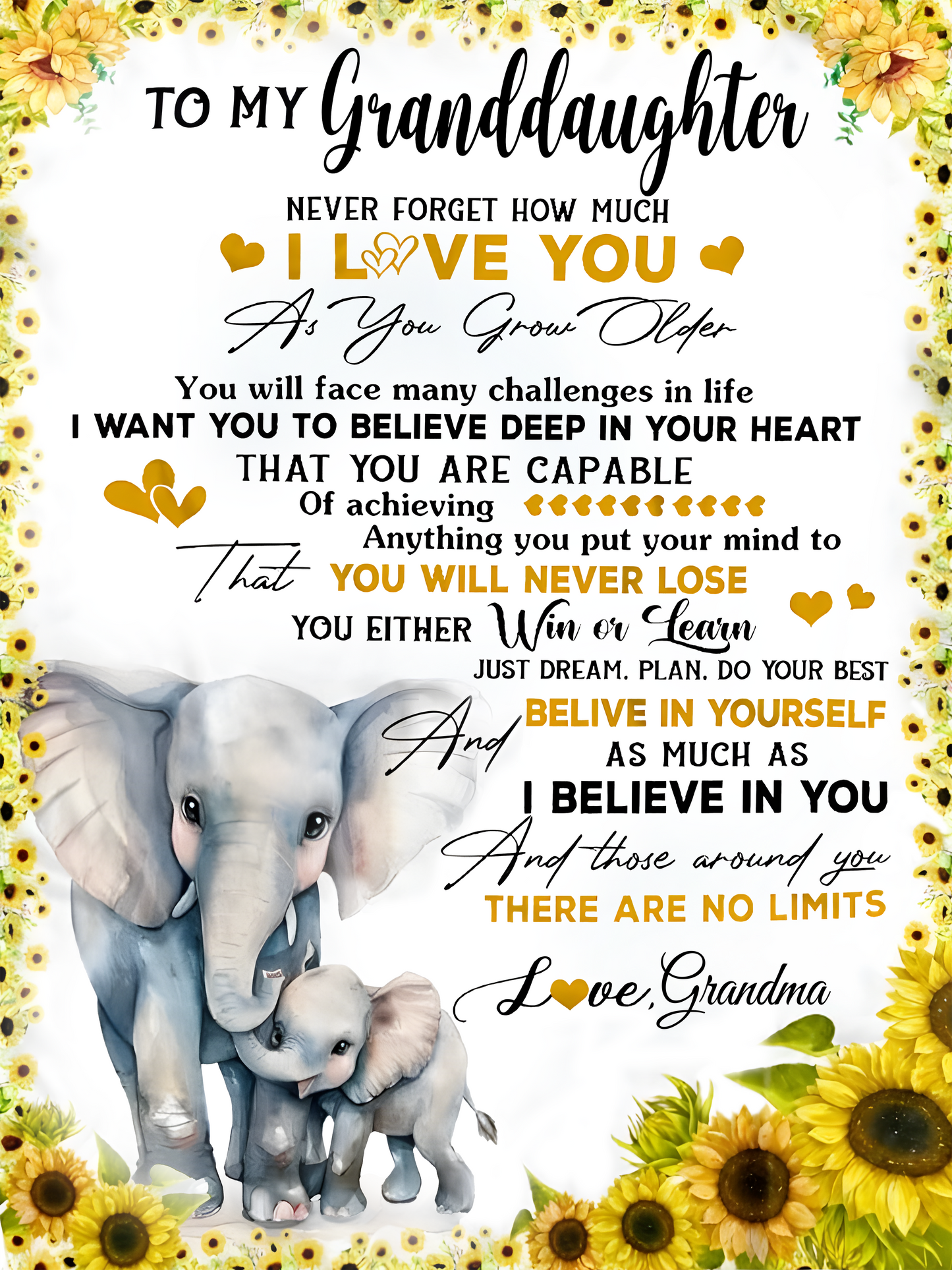 Special Gift For Your Granddaughter Blanket - From Grandma (SKUB12-271)