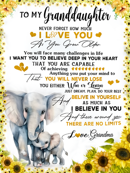 Special Gift For Your Granddaughter Blanket - From Grandma (SKUB12-271)