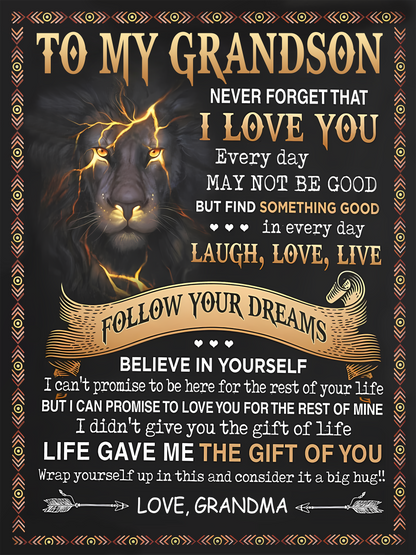 Special Gift For Your Grandson Blanket - From Grandma (SKUB09-43)