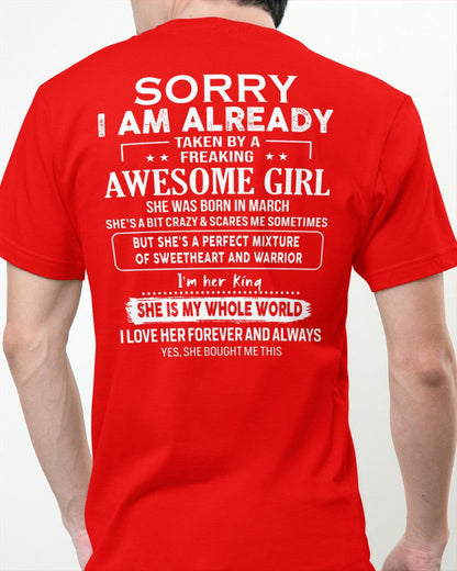 March - Awesome girl - Perfect gift for your boyfriend - (SKU04-86-03) - From Wife EBIL03