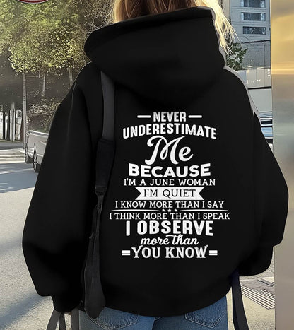 June - Never Underestimate Me - T-Shirt For Woman - DONN06 (SKU2602-79-06)