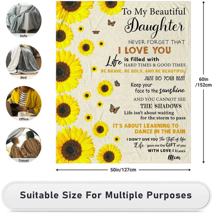 BLANKET FOR DAUGHTER - GIFT FROM MOM - COMFORT & WARMTH GIFT