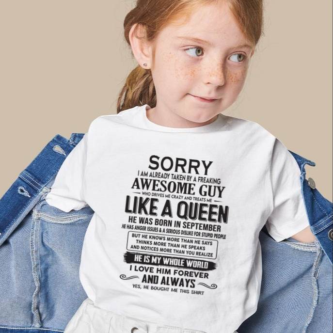 September - Sorry I am already taken by a freaking awesome guy - Gift for Wife From Husband - EBIL09 (SKU08-25-09)