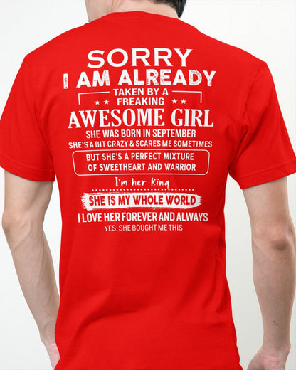 September - Awesome girl - Perfect gift for your boyfriend - (SKU04-86-09) - From Wife EBIL09