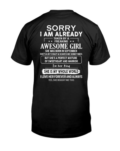 September - Awesome girl - Perfect gift for your boyfriend - (SKU04-86-09) - From Wife EBIL09