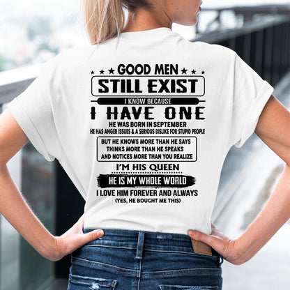 September - Good men Still Exist - gift for your girlfriend, wife from Husband - DONN09 (SKU-GMSAU-09)