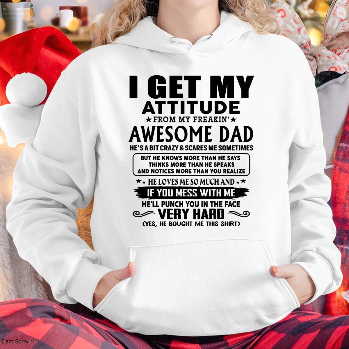 Thanks Dad - I GET MY ATTITUDE FROM MY FREAKIN' AWESOME DAD - Gift for Son and Daughter From Dad - EBIL00 (SKU-TDD-CU-00)