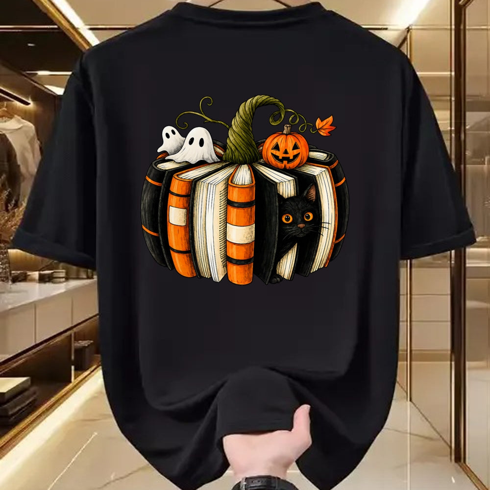 Best Teacher Shirt, Funny Teacher UnisexT-Shirt/Hoodie/Sweatshirt HLT00 - Halloween Reading Pumpkin Book Cat Ghost Librarian Teacher T-Shirt