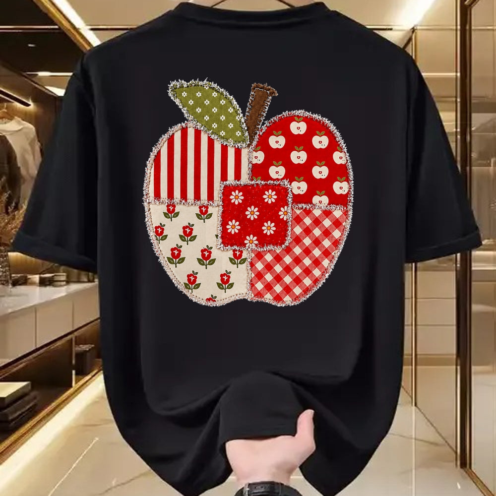Best Teacher Shirt, Funny Teacher UnisexT-Shirt/Hoodie/Sweatshirt HLT00 - Cute Patchwork Preppy Apples Back to School Teacher Student T-Shirt