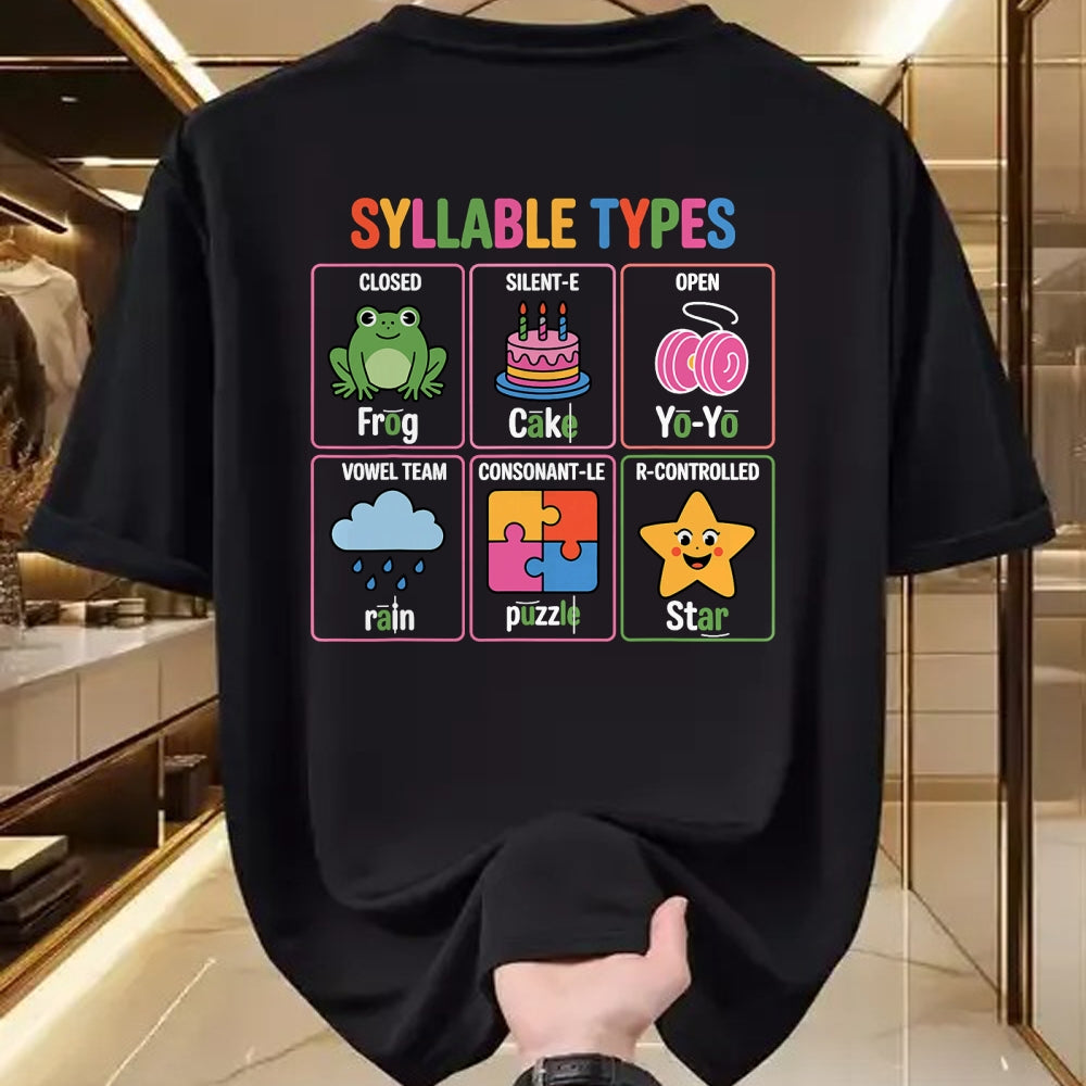 Best Teacher Shirt, Funny Teacher UnisexT-Shirt/Hoodie/Sweatshirt HLT00 - Literacy Teacher Reading Week for Teachers Syllable Types T-Shirt