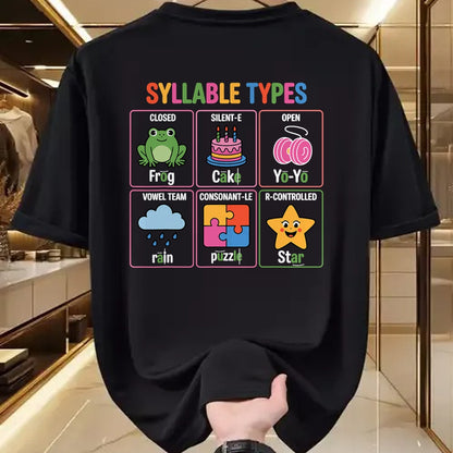 Best Teacher Shirt, Funny Teacher UnisexT-Shirt/Hoodie/Sweatshirt HLT00 - Literacy Teacher Reading Week for Teachers Syllable Types T-Shirt