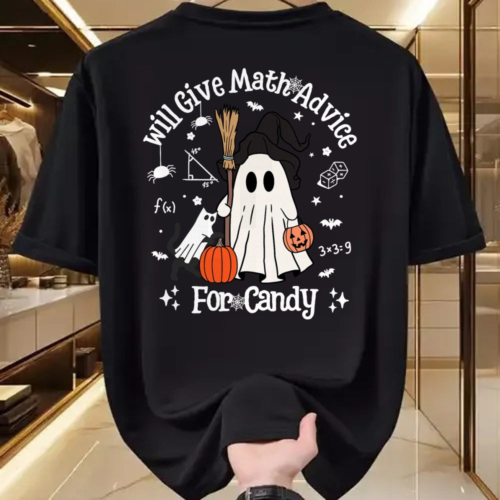 Best Teacher Shirt, Funny Teacher UnisexT-Shirt/Hoodie/Sweatshirt HLT00 - Funny Math Teacher Halloween Ghost Math Lover Teachers Woman T-Shirt
