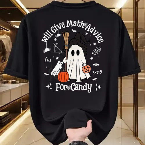 Best Teacher Shirt, Funny Teacher UnisexT-Shirt/Hoodie/Sweatshirt HLT00 - Funny Math Teacher Halloween Ghost Math Lover Teachers Woman T-Shirt