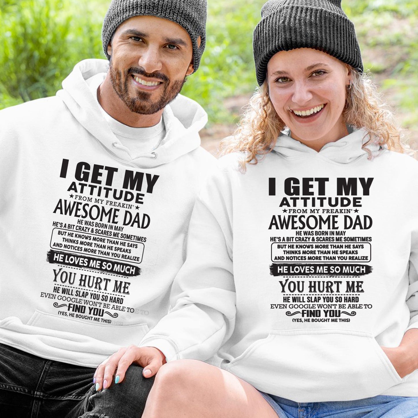 May - I GET MY ATTITUDE FROM MY FREAKIN' AWESOME DAD - Gift for Son and Daughter From Dad - EBIL05 (SKU-TDD-05)