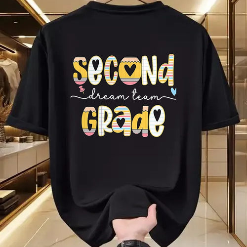 Best Teacher Shirt, Funny Teacher UnisexT-Shirt/Hoodie/Sweatshirt HLT00 - Second Grade Dream Team Back to School 2nd Grade Teacher T-Shirt, Men, Black, 3X-Large