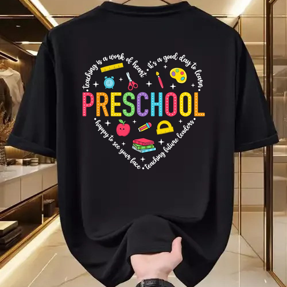 Best Teacher Shirt, Funny Teacher UnisexT-Shirt/Hoodie/Sweatshirt HLT00 - Preschool Teacher Pre-K Heart First Day of Preschool Kids T-Shirt