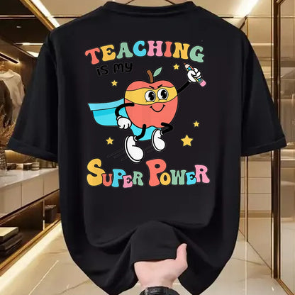 Best Teacher Shirt, Funny Teacher UnisexT-Shirt/Hoodie/Sweatshirt HLT00 - Retro Teaching is My Superpower Apple Teacher Appreciation T-Shirt