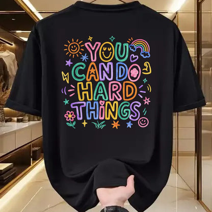 Best Teacher Shirt, Funny Teacher UnisexT-Shirt/Hoodie/Sweatshirt HLT00 - You Can Do Hard Things Doodle Teacher Motivational T-Shirt