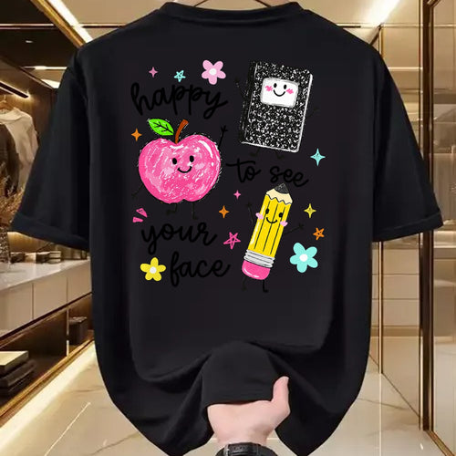 Best Teacher Shirt, Funny Teacher UnisexT-Shirt/Hoodie/Sweatshirt HLT00 - Happy to See Your Face Teacher School Supplies T-Shirt