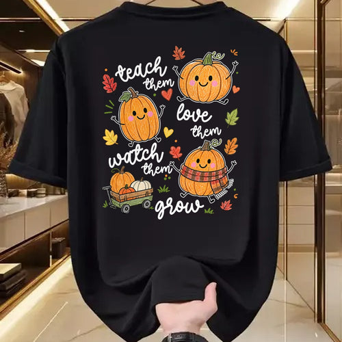 Best Teacher Shirt, Funny Teacher UnisexT-Shirt/Hoodie/Sweatshirt HLT00 - Teach Them Love Them Watch Them Grow Pumpkin Fall Teacher T-Shirt