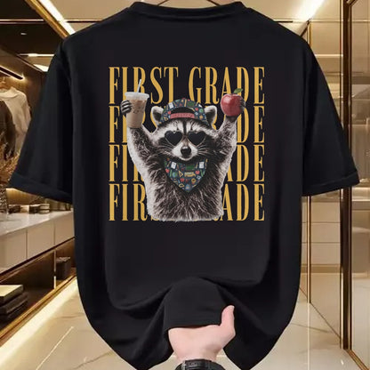 Best Teacher Shirt, Funny Teacher UnisexT-Shirt/Hoodie/Sweatshirt HLT00 - First Grade Funny Feral Raccoon Teacher Back to School T-Shirt