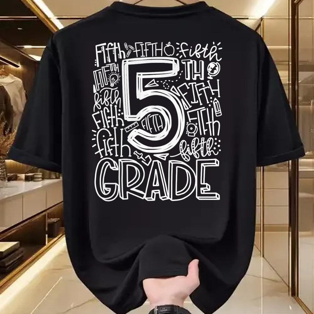 Best Teacher Shirt, Funny Teacher UnisexT-Shirt/Hoodie/Sweatshirt HLT00 - 5th Grade Teacher Shirts Typography Team Fifth Grade Back to School Tees T Shirts