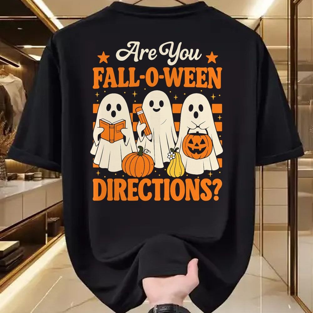 Best Teacher Shirt, Funny Teacher UnisexT-Shirt/Hoodie/Sweatshirt HLT00 - are You Fall O Ween Directions Funny Teacher Ghost Halloween T-Shirt