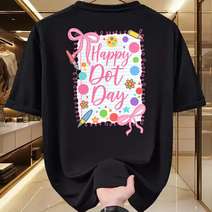 Best Teacher Shirt, Funny Teacher UnisexT-Shirt/Hoodie/Sweatshirt HLT00 - Happy Dot Day Bow Coquette for Teacher Girls T-Shirt