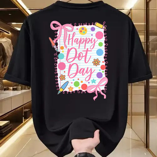 Best Teacher Shirt, Funny Teacher UnisexT-Shirt/Hoodie/Sweatshirt HLT00 - Happy Dot Day Bow Coquette for Teacher Girls T-Shirt