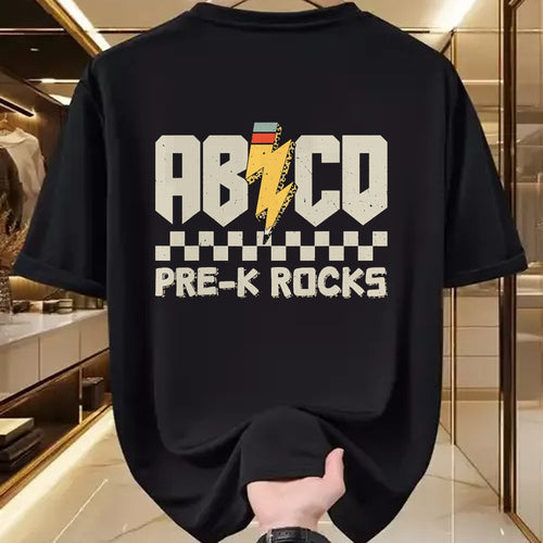 Best Teacher Shirt, Funny Teacher UnisexT-Shirt/Hoodie/Sweatshirt HLT00 - ABCD Pre-K Rocks Pencil Pre-K Teachers Rock for Boys and Children T-Shirt