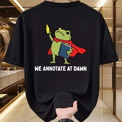 Best Teacher Shirt, Funny Teacher UnisexT-Shirt/Hoodie/Sweatshirt HLT00 - We Annotate At Dawn English Teacher Funny Frog Reader T-Shirt (1)