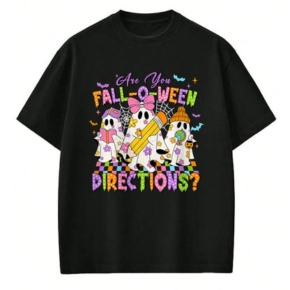 Best Teacher Shirt, Funny Teacher UnisexT-Shirt/Hoodie/Sweatshirt HLT00 - Halloween Floral Ghost Teacher are You Falloween Directions T-Shirt