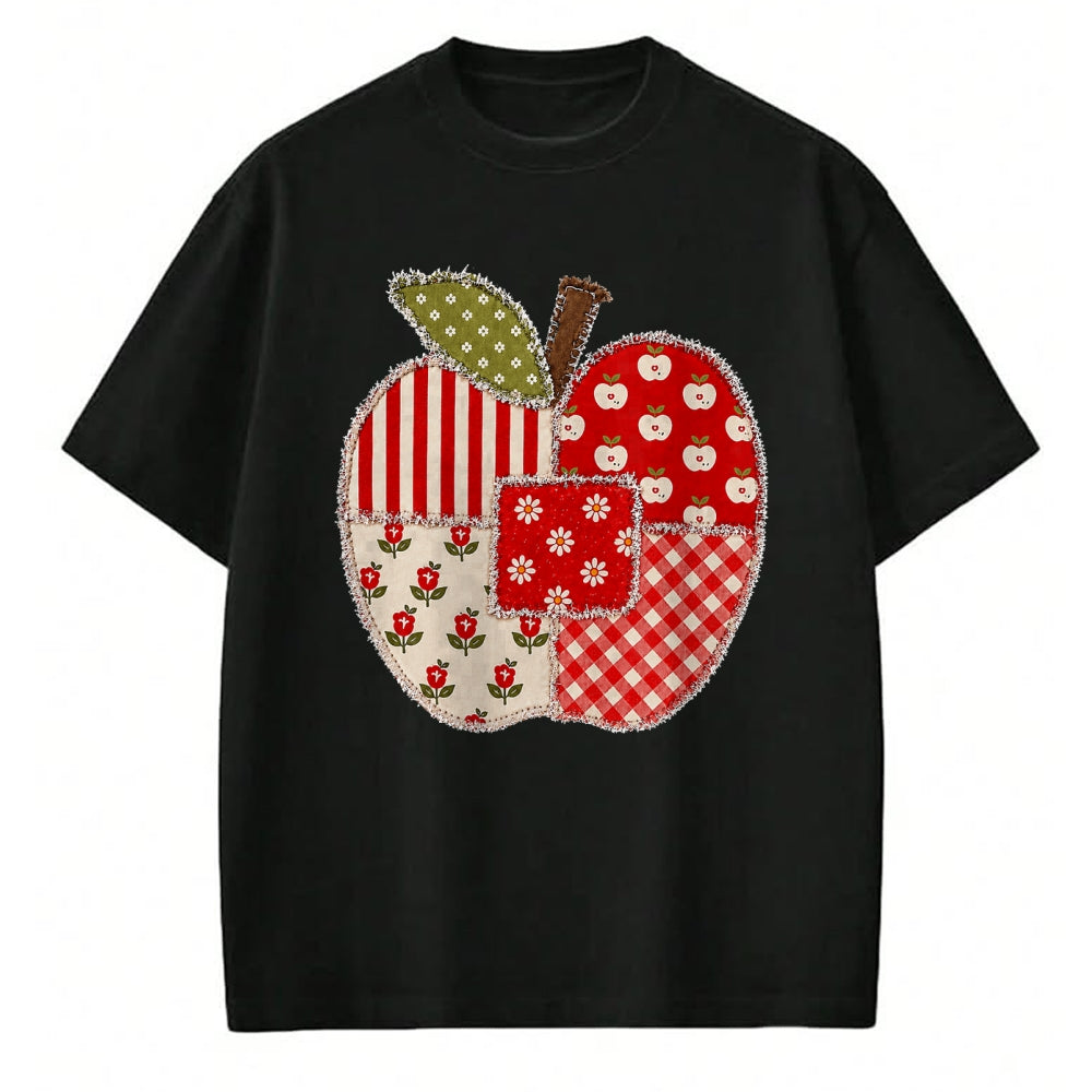Best Teacher Shirt, Funny Teacher UnisexT-Shirt/Hoodie/Sweatshirt HLT00 - Cute Patchwork Preppy Apples Back to School Teacher Student T-Shirt