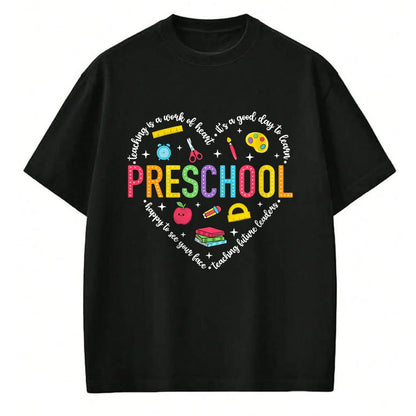 Best Teacher Shirt, Funny Teacher UnisexT-Shirt/Hoodie/Sweatshirt HLT00 - Preschool Teacher Pre-K Heart First Day of Preschool Kids T-Shirt (1)