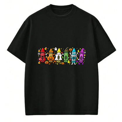 Best Teacher Shirt, Funny Teacher UnisexT-Shirt/Hoodie/Sweatshirt HLT00 - Halloween Crayons Teacher Spooky Teacher T-Shirt