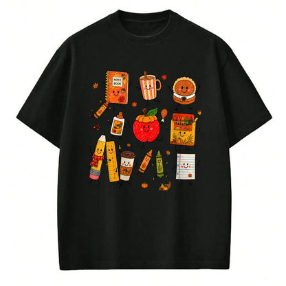 Best Teacher Shirt, Funny Teacher UnisexT-Shirt/Hoodie/Sweatshirt HLT00 - Teacher Doodle Characters Thanksgiving Cute School Supplies T-Shirt
