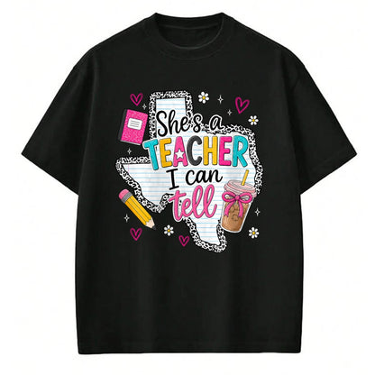 Best Teacher Shirt, Funny Teacher UnisexT-Shirt/Hoodie/Sweatshirt HLT00 - She's A Teacher I Can Tell Western Classroom Art T-Shirt