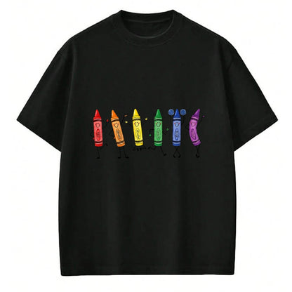 Best Teacher Shirt, Funny Teacher UnisexT-Shirt/Hoodie/Sweatshirt HLT00 - Cute Rainbow Crayons Preschool Teacher Back to School T-Shirt