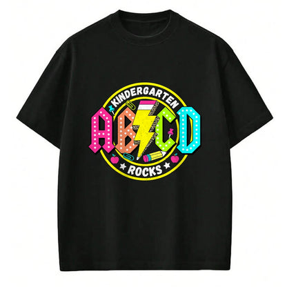 Best Teacher Shirt, Funny Teacher UnisexT-Shirt/Hoodie/Sweatshirt HLT00 - Kindergarten Rocks ABCD Back to School Funny Rock Teacher T-Shirt