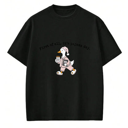 Best Teacher Shirt, Funny Teacher UnisexT-Shirt/Hoodie/Sweatshirt HLT00 - First of All It is Pajama Day Cute Goose Elementary Teacher T-Shirt