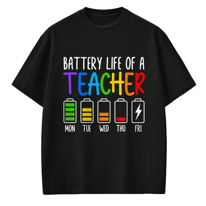Best Teacher Shirt, Funny Teacher UnisexT-Shirt/Hoodie/Sweatshirt HLT00 - Battery Life of A Teacher Funny School Teacher Appreciation T-Shirt