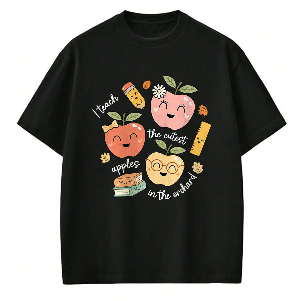 Best Teacher Shirt, Funny Teacher UnisexT-Shirt/Hoodie/Sweatshirt HLT00 - I Teach The Cutest Apples in The Orchard Cute Fall Teacher T-Shirt