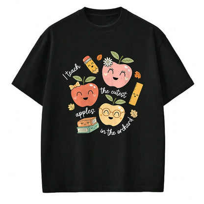 Best Teacher Shirt, Funny Teacher UnisexT-Shirt/Hoodie/Sweatshirt HLT00 - I Teach The Cutest Apples in The Orchard Cute Fall Teacher T-Shirt
