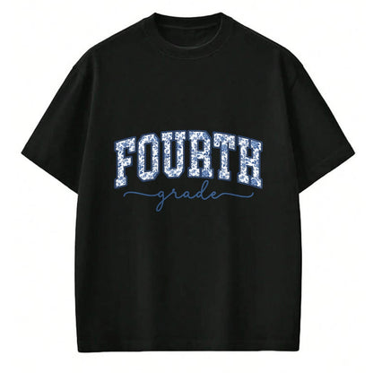 Best Teacher Shirt, Funny Teacher UnisexT-Shirt/Hoodie/Sweatshirt HLT00 - 4th Grade Back to School Fourth Grade Blue Toile Teacher Kid T-Shirt