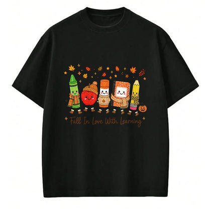 Best Teacher Shirt, Funny Teacher UnisexT-Shirt/Hoodie/Sweatshirt HLT00 - Fall in Love with Learning Teacher Classroom Women Kids T-Shirt