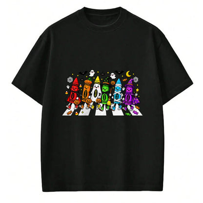 Best Teacher Shirt, Funny Teacher UnisexT-Shirt/Hoodie/Sweatshirt HLT00 - Cute Halloween Crayons Teacher Spooky Teacher Tee T-Shirt