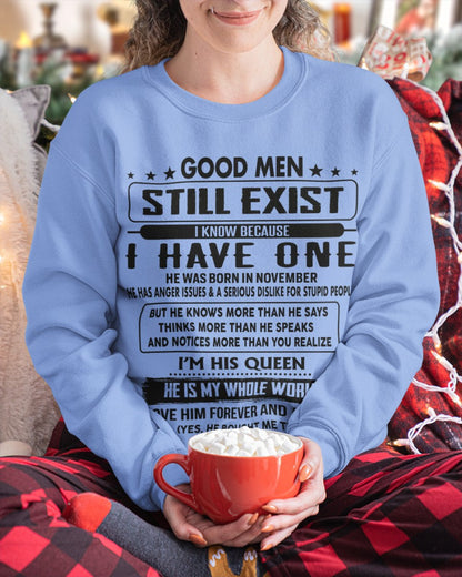 November - Good men Still Exist - gift for your girlfriend, wife from Husband - Ebil11 (SKU-GM-11)