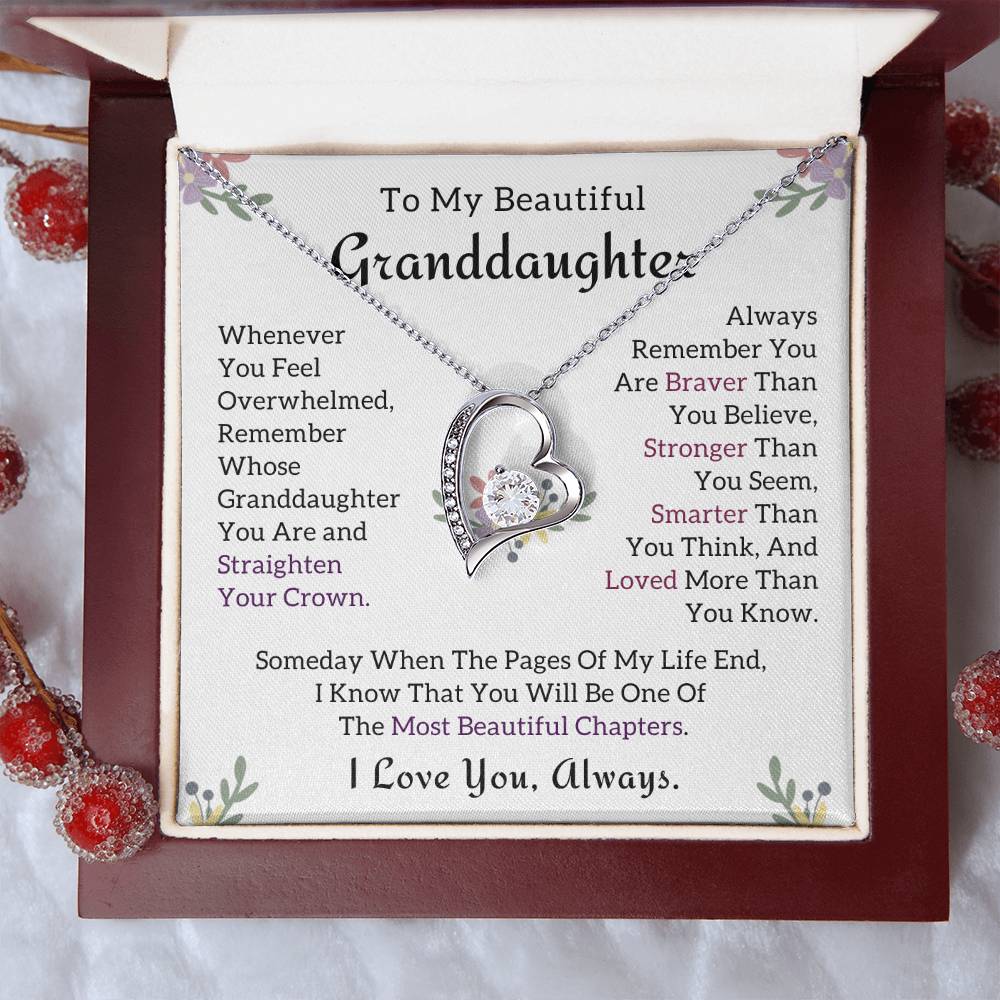 TO MY GRANDDAUGHTER - GIFT FROM GRANDMA AND FROM GRANDPA - Forever Love Necklace