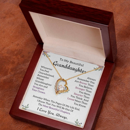 TO MY GRANDDAUGHTER - GIFT FROM GRANDMA AND FROM GRANDPA - Forever Love Necklace
